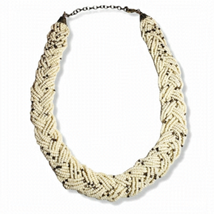 Vintage Glass Seed Bead Braided Necklace